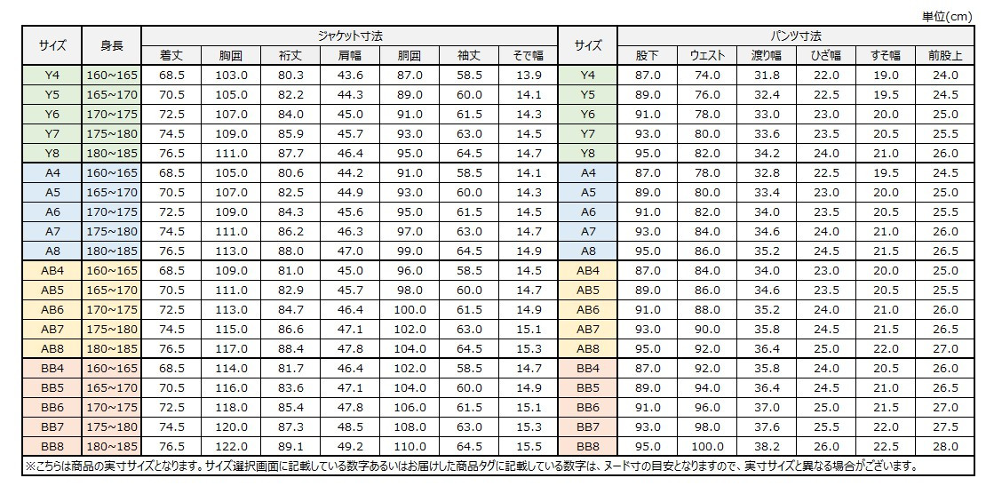 サイズチャート