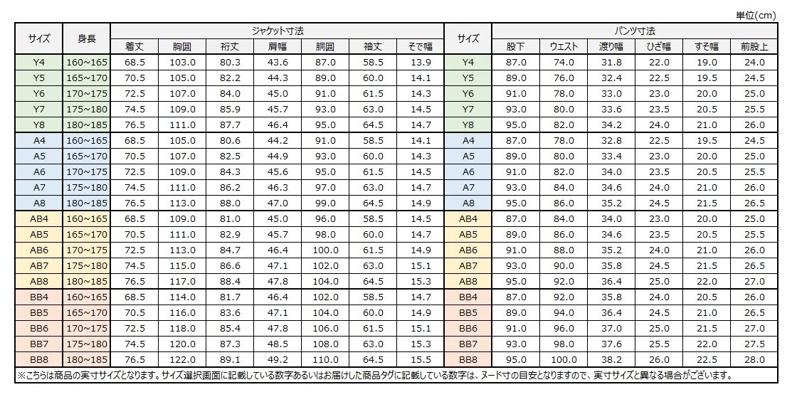 サイズチャート