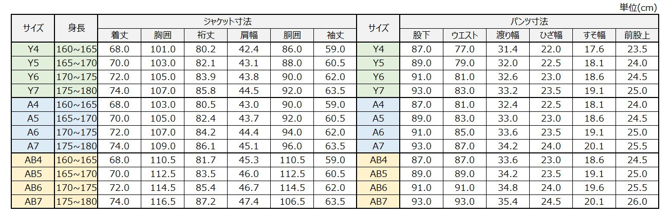 サイズチャート