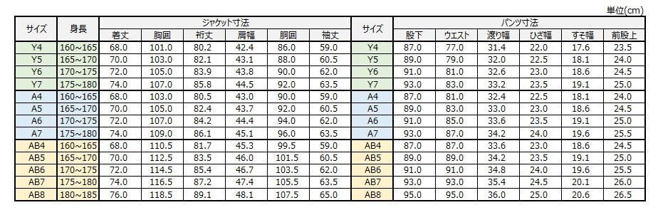 サイズチャート