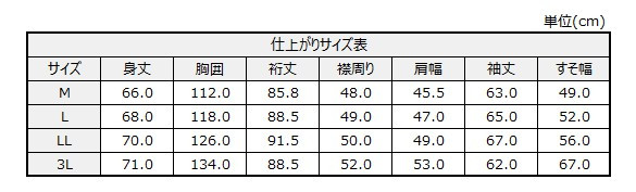 サイズチャート
