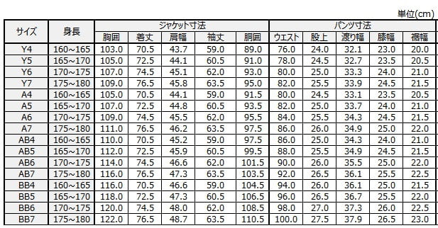 サイズチャート