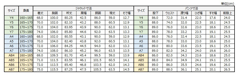 サイズチャート