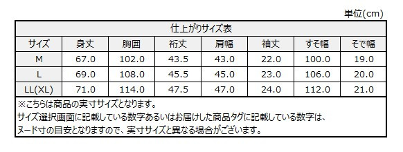 サイズチャート