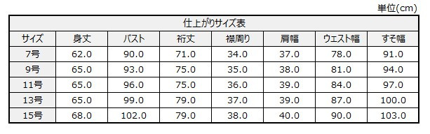 サイズチャート