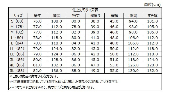 サイズチャート