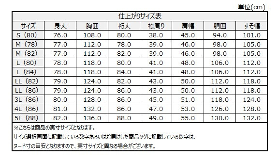 サイズチャート