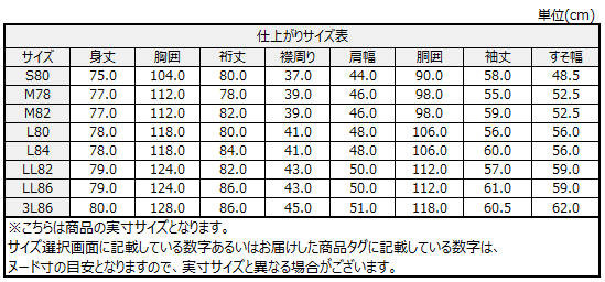 サイズチャート