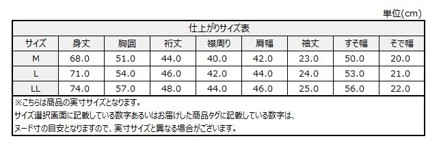 サイズチャート