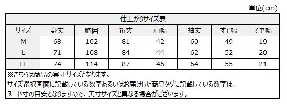 サイズチャート