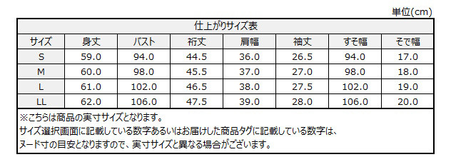 サイズチャート