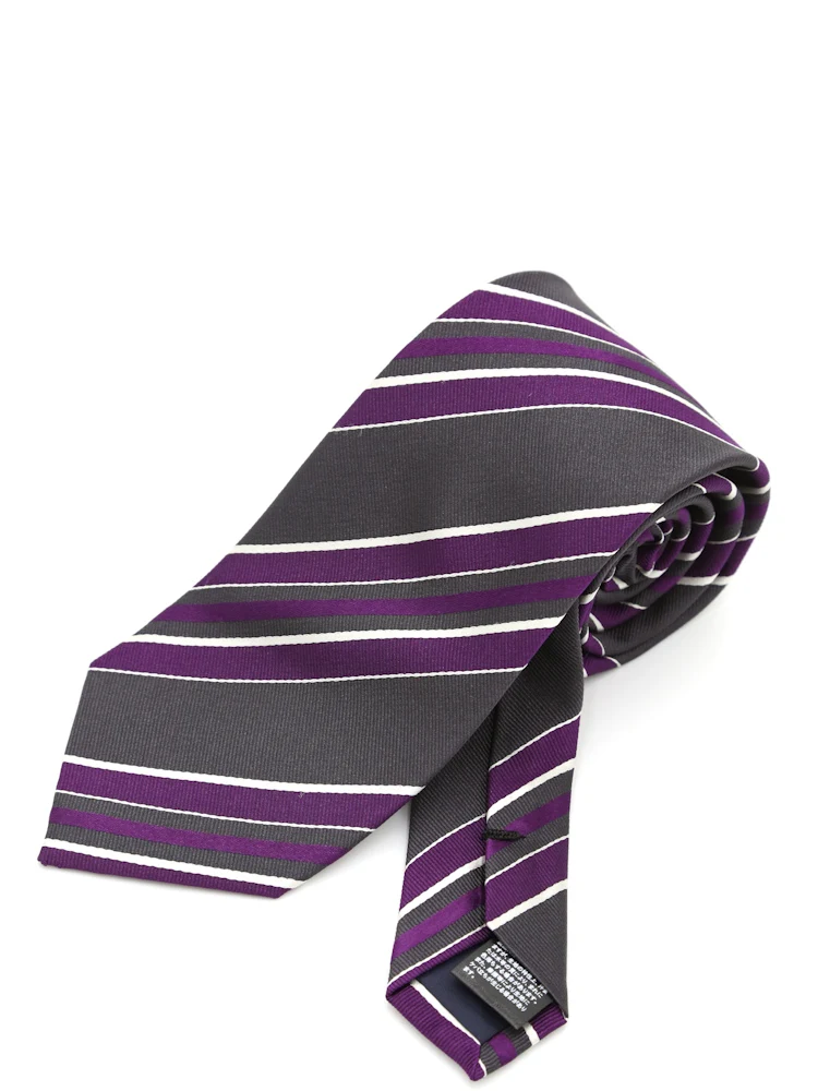 【シルク100%】ネクタイミディアムカラーストライプリッケンバッカー秋冬