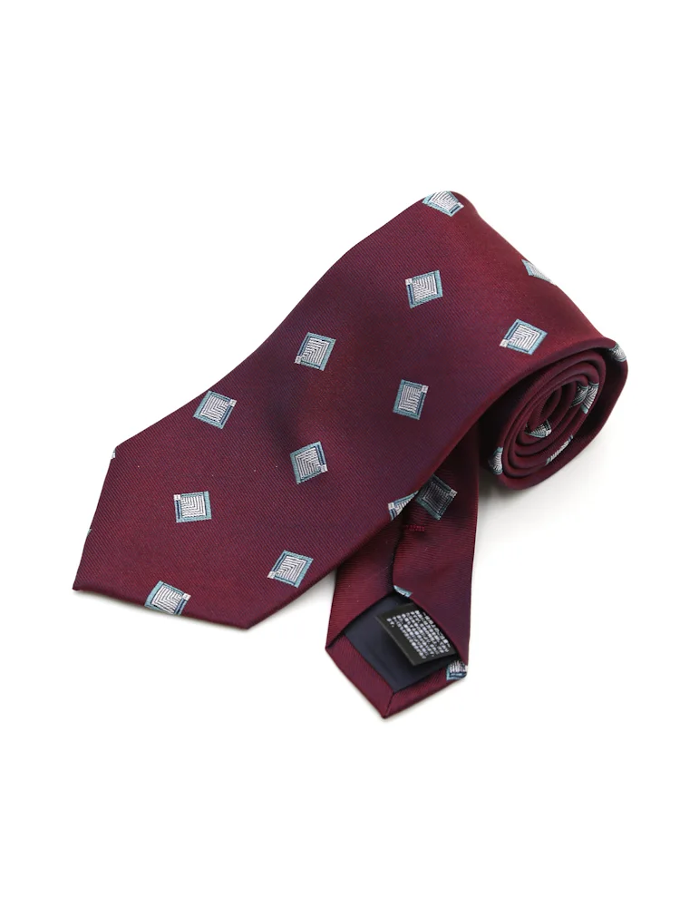 【シルク100%】ネクタイレギュラー小紋柄リッケンバッカー