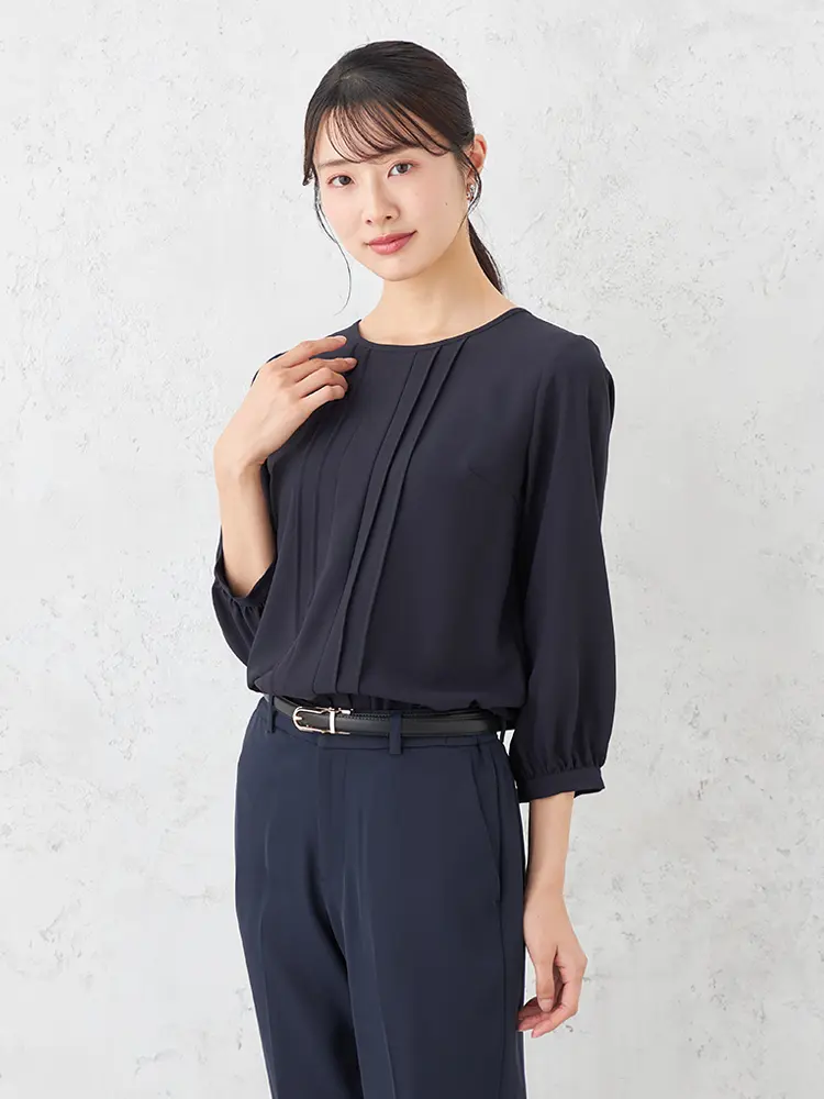 【SOFFICE】ピンタックブラウスニットカットソー通年【レディース】