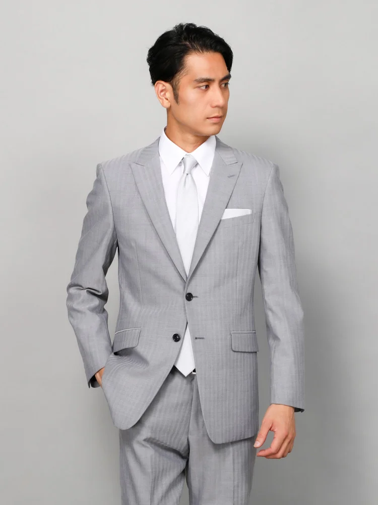 [礼服]【グレー】フォーマル2つボタンカラーフォーマルYKbyYUMIKATSURAセレモニー通年礼服