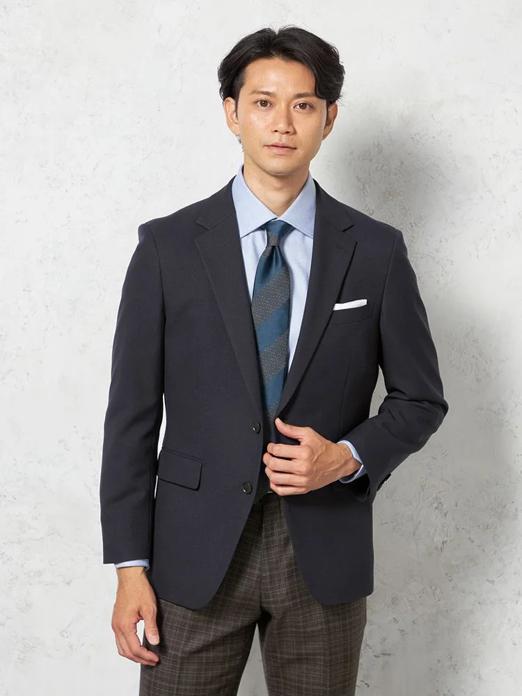 【ウォッシャブル】ジャケット2つボタンストレッチ小柄リッケンバッカー秋冬