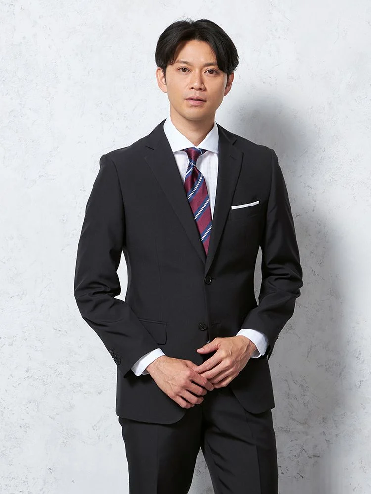 【上下ウォッシャブル】スーツ2つボタンイージーケアストライプフュージョンクラブ