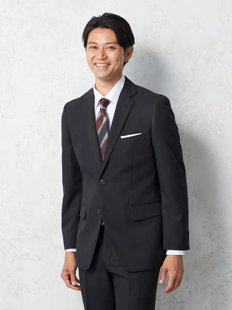 【上下ウォッシャブル】スーツ2つボタンシャドウストライプノータック通年【フュージョンクラブ】