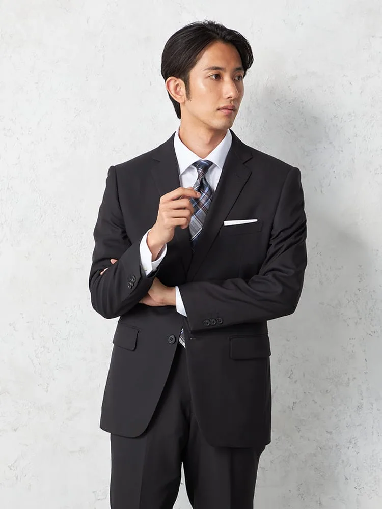 【即納】【WEB限定】スーツ2つボタンジオメトリック上下ウォッシャブル3シーズン対応