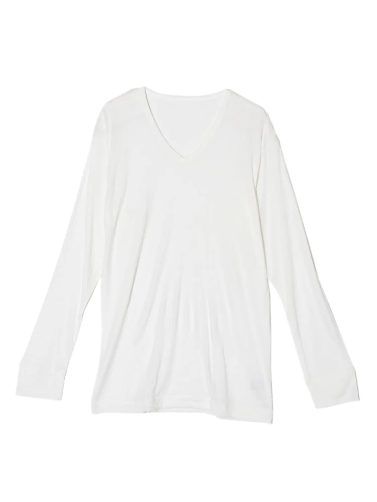 【制電加工】アンダーウェアヒートデザイン長袖Vネック秋冬