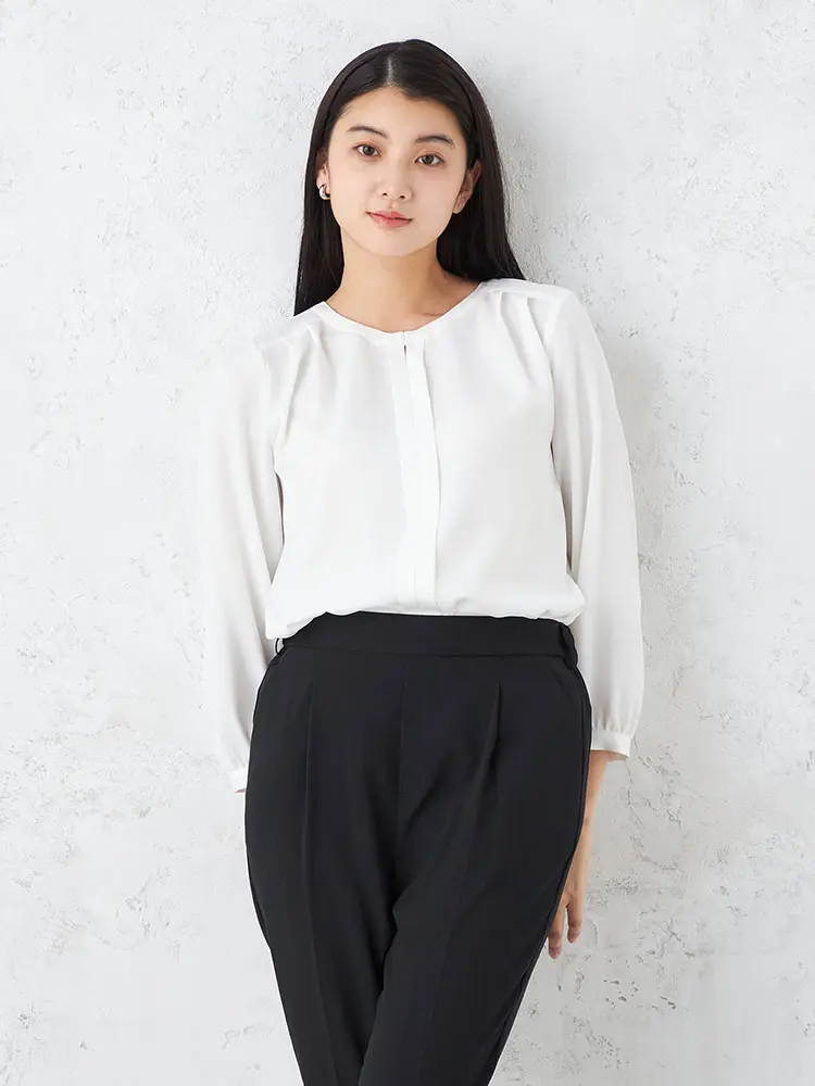 【SOFFICE】ソフトツイル前タックブラウスカットソーソフィーチェウォッシャブル通年【レディース】