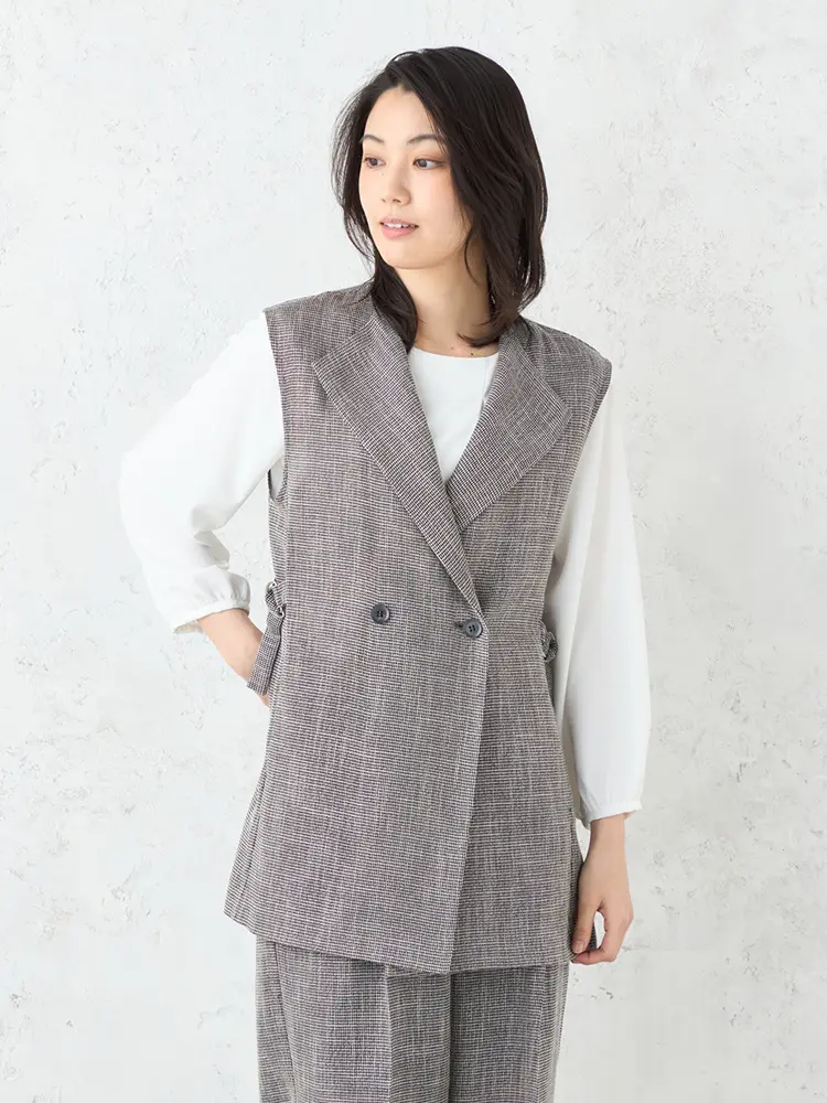 【SOFFICE】カラミツイードジレジャケットソフィーチェ春夏