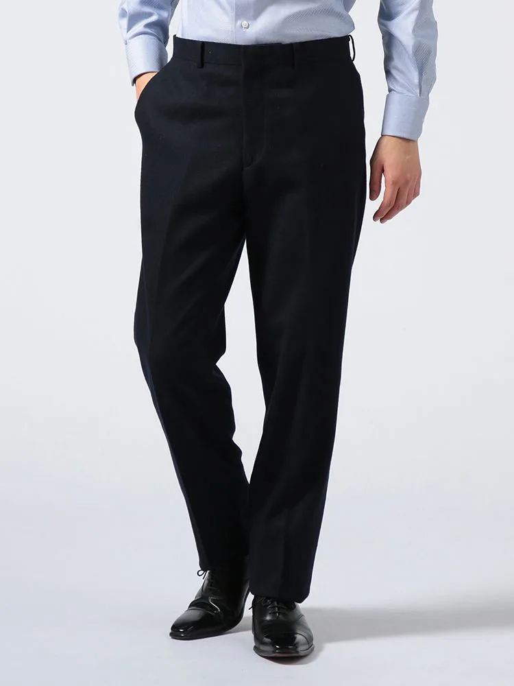 【ウール混】パンツノータック暖かい紡毛系スラックス無地リージェントハウス