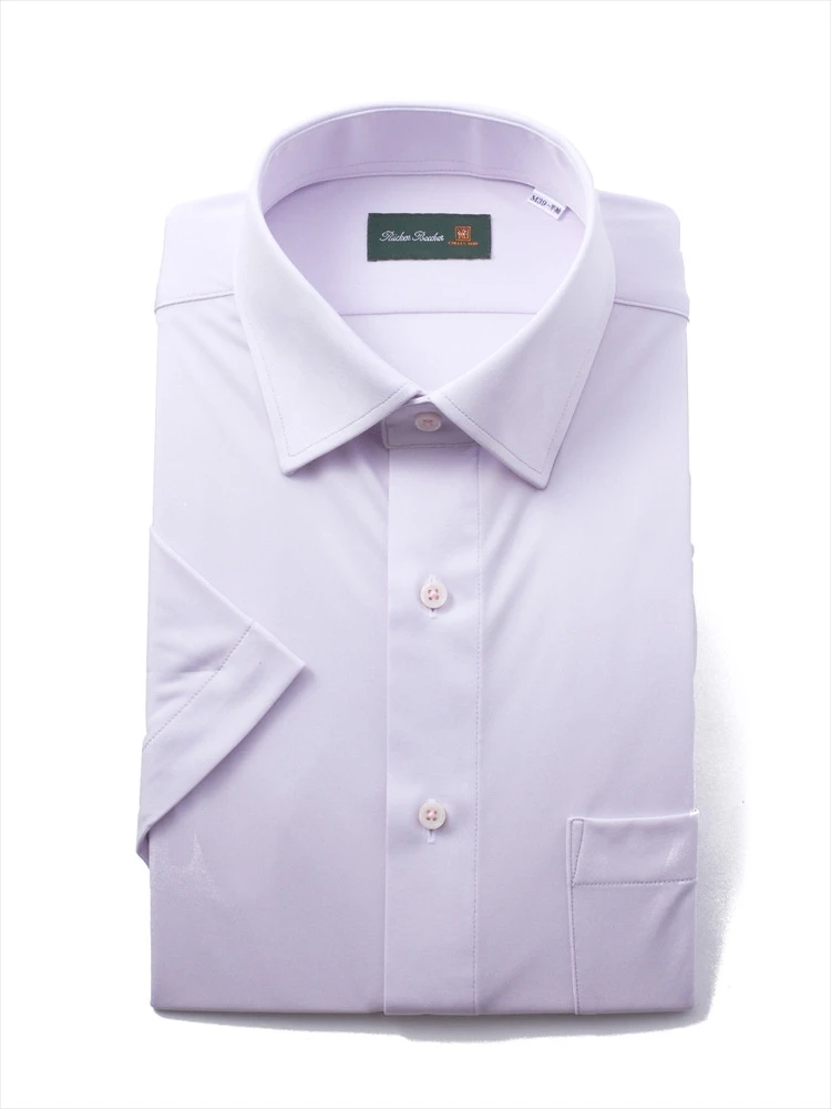 【抗菌】ニットシャツ半袖ストレッチワイドワイシャツリッケンバッカー春夏