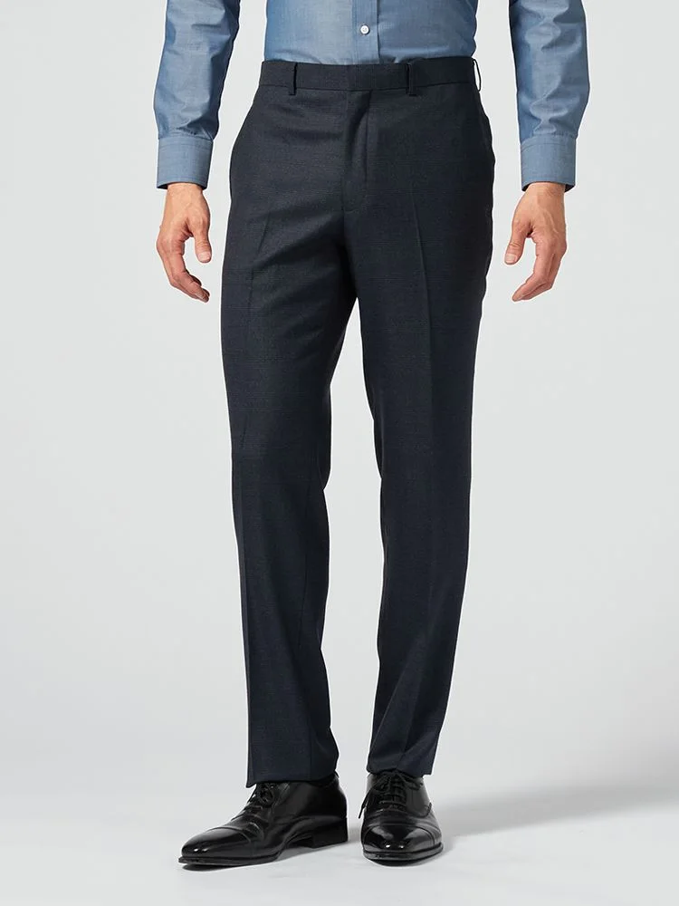 【制菌加工裏地】パンツノータックスラックスグレンチェックS＆MBLUELABEL秋冬