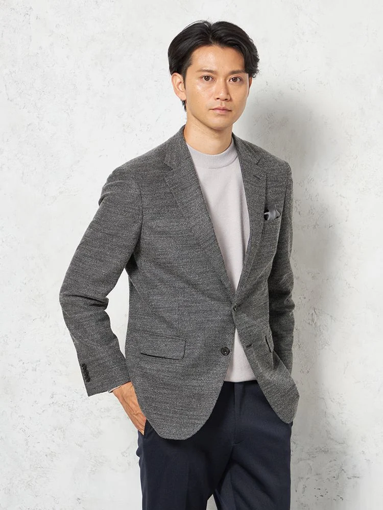 【i－Jacket-アイジャケット-】ジャケット2つボタン尾州素材ウォッシャブル無地リッケンバッカー秋冬