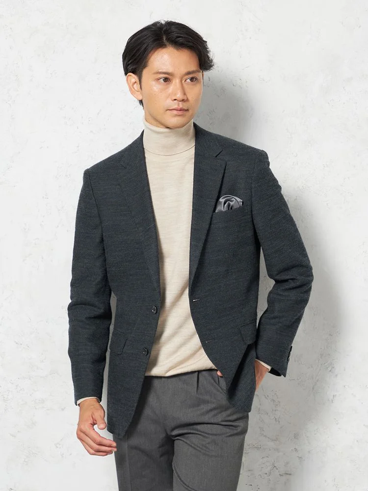 【i－Jacket-アイジャケット-】ジャケット2つボタン尾州素材ウォッシャブル無地リッケンバッカー秋冬