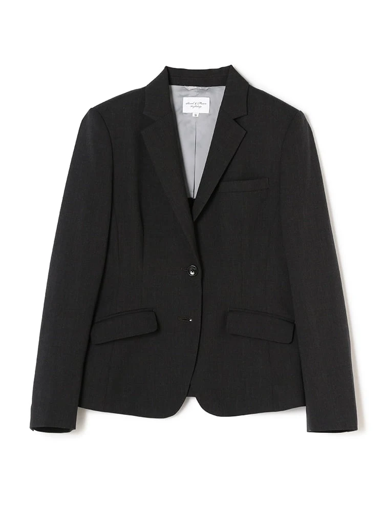 【ウォッシャブル】レディスジャケットストレッチS＆MKnightsbridgeグレー無地通年【レディース】