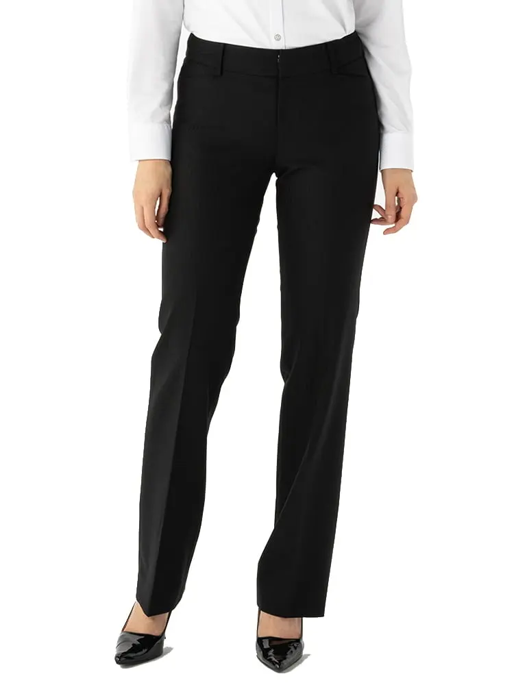 ストレートパンツwith黒シャドーストライプウォッシャブル2WAYストレッチ【レディース】