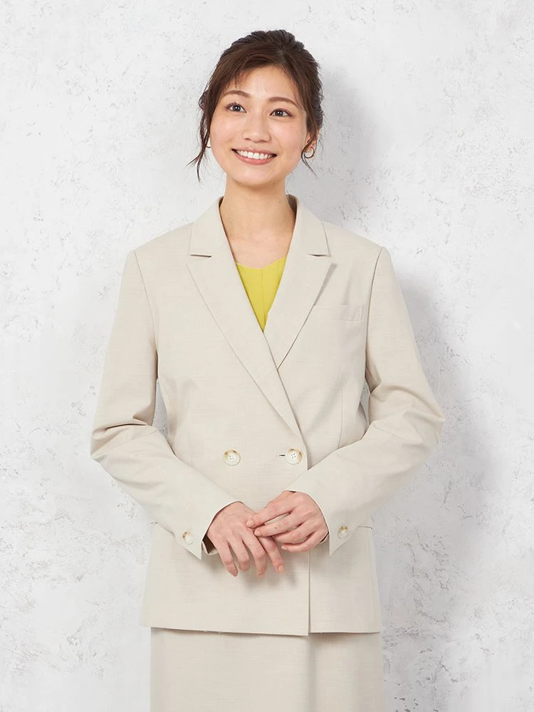 【UVカット＆ウォッシャブル】デレガントダブルジャケットストレッチ無地SOFFICE【レディース】