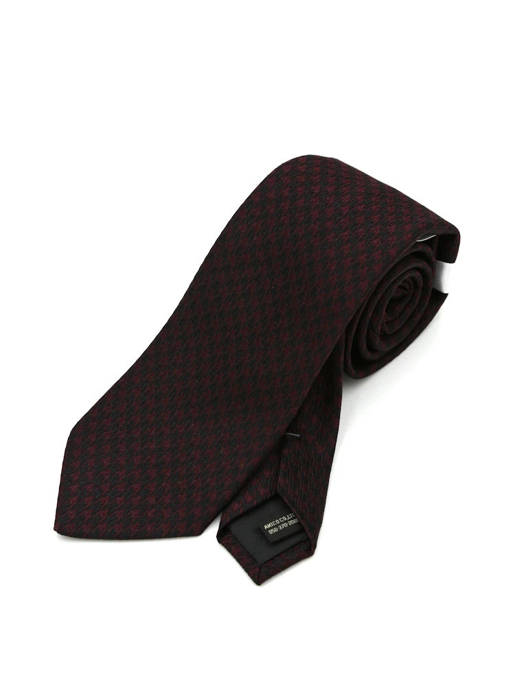 【シルク100%】ネクタイレギュラーブライダルテイスト千鳥格子ユミカツラ通年