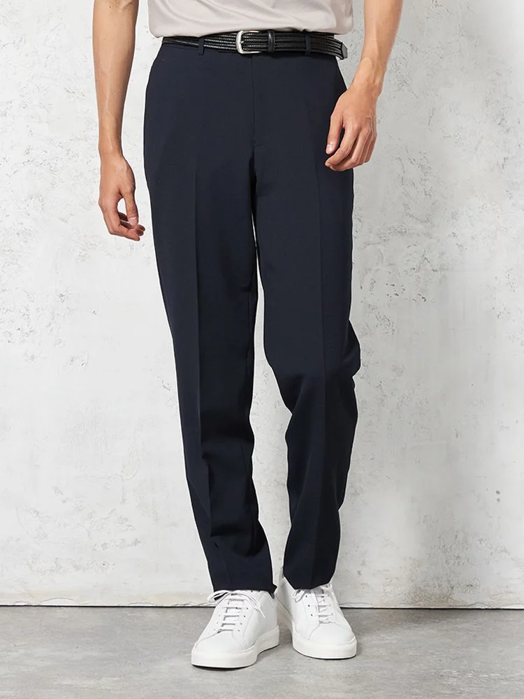 【KATHARINEEHAMNETT-キャサリン・イー・ハムネット-】メッシュ調パンツノータック【セットアップ商品有】軽量イージーケアネイビー無地春夏