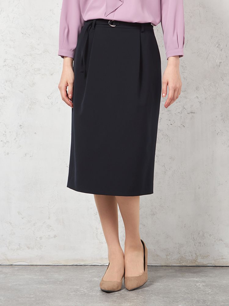 【ウォッシャブル】タイトスカートベルト付きストレッチ【ビジネス/セレモニー】無地SOFFICE通年【レディース】