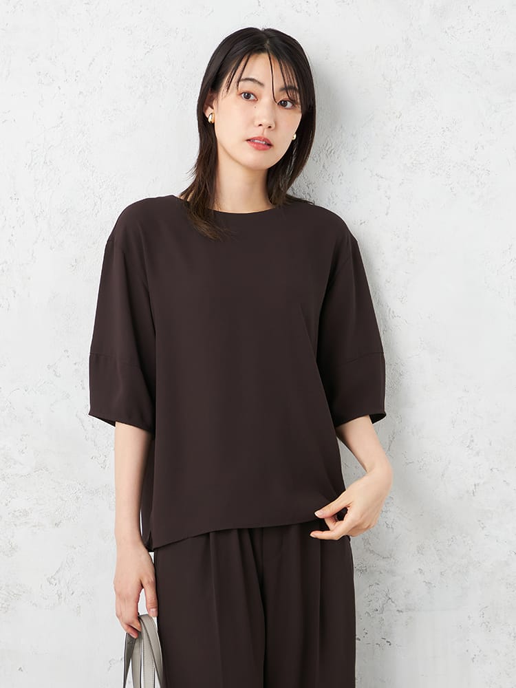 【INDIVI】PEプレーンセットアップブラウス【レディース】