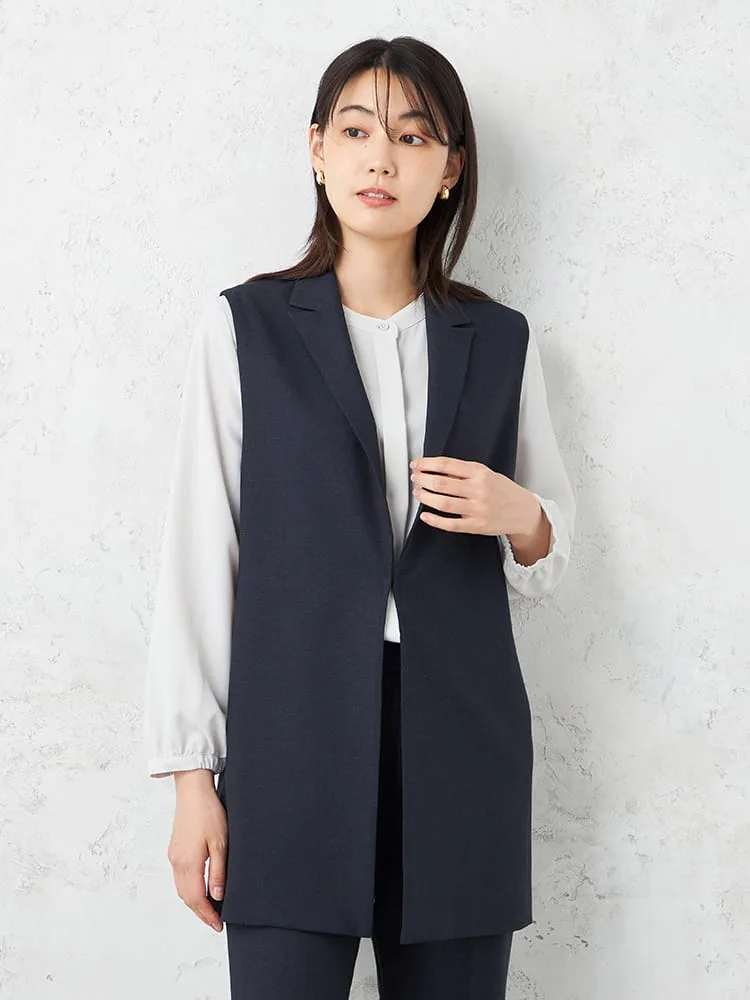 【INDIVI】キャリーマンウール混ジレチェックウォッシャブル秋冬【レディース】