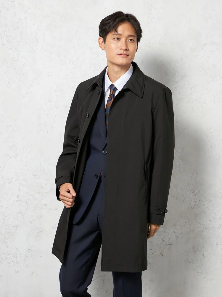 【撥水加工】ダウンベストライナーコートオールウェザー防風防花粉無地nero秋冬【スリムデザイン】