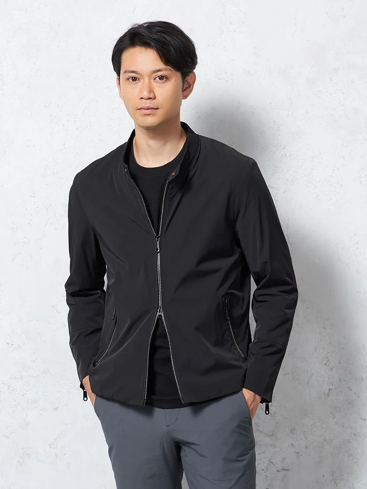 【RUCKENBACCHAR】ライダースブルゾン4wayストレッチ無地カジュアルアウター