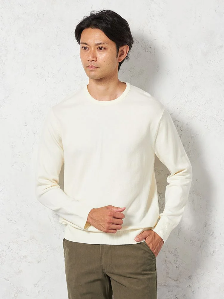 【吸湿発熱】長袖ニットGヒートクルーネックカジュアルインナー無地リッケンバッカー秋冬