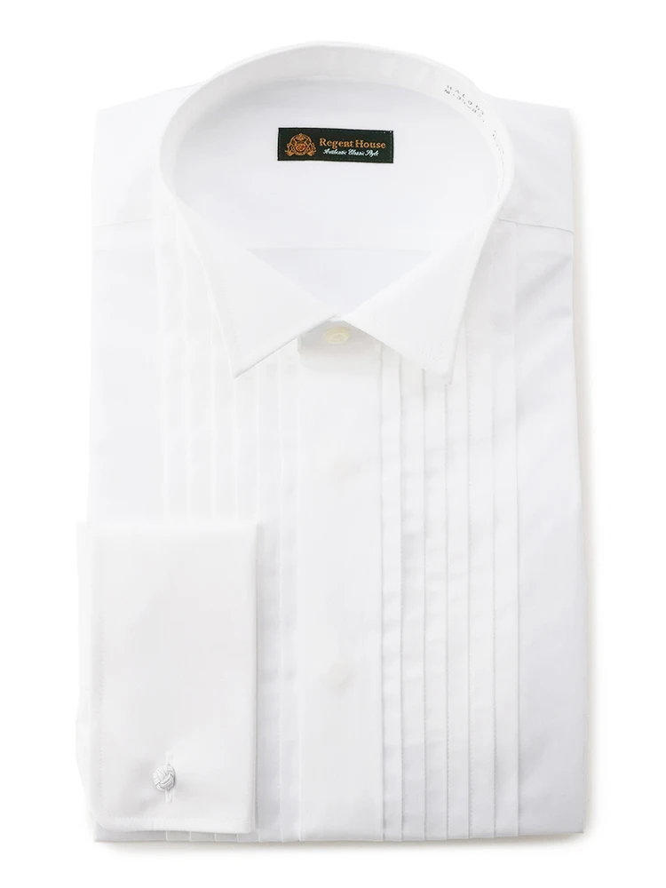 【ウィングカラー】長袖ワイシャツタック入り白無地フォーマル礼装リージェントハウス通年