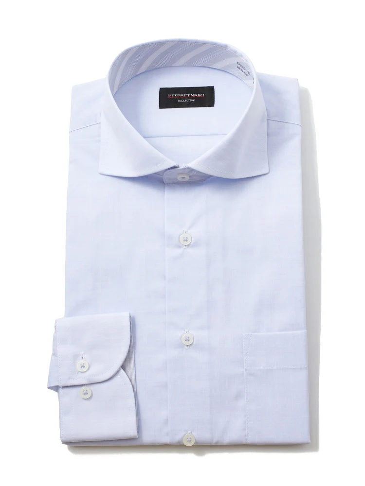 【形態安定】長袖ワイシャツカッタウェイアイスランドブルーシリーズ吸水速乾nero通年【スリムデザイン】