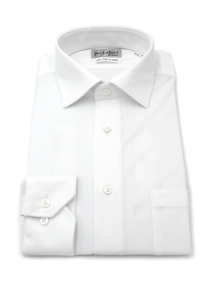【即納】WEB限定【完全ノーアイロン】長袖アイシャツセミワイドストレッチシャドウストライプi-shirt通年