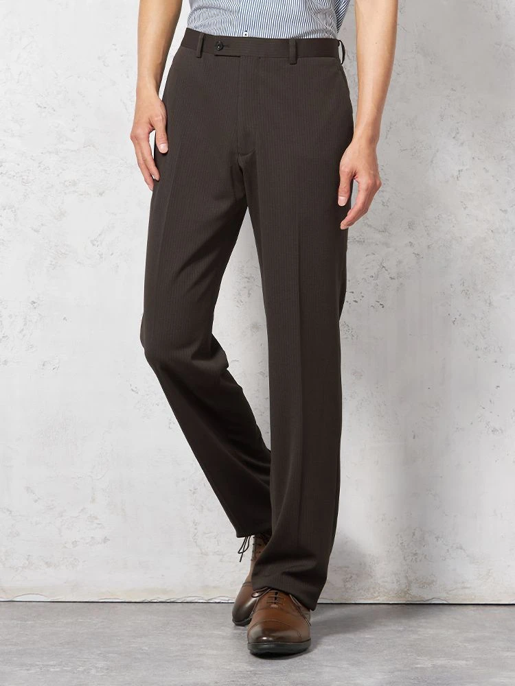 【ウォッシャブル】パンツスラックスノータック【i-Pants-アイパンツ-】ストレッチ速乾ストライプリッケンバッカー