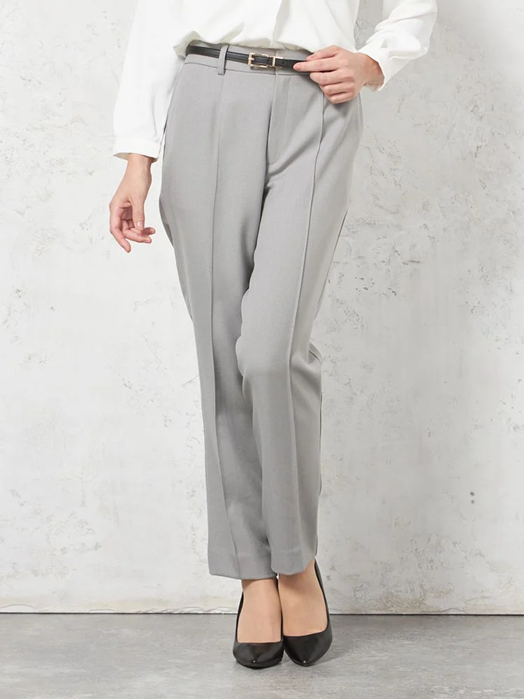 【ウォッシャブル】スティックパンツウーリッシュ2WAYストレッチ内股シームレス無地秋冬【レディース】