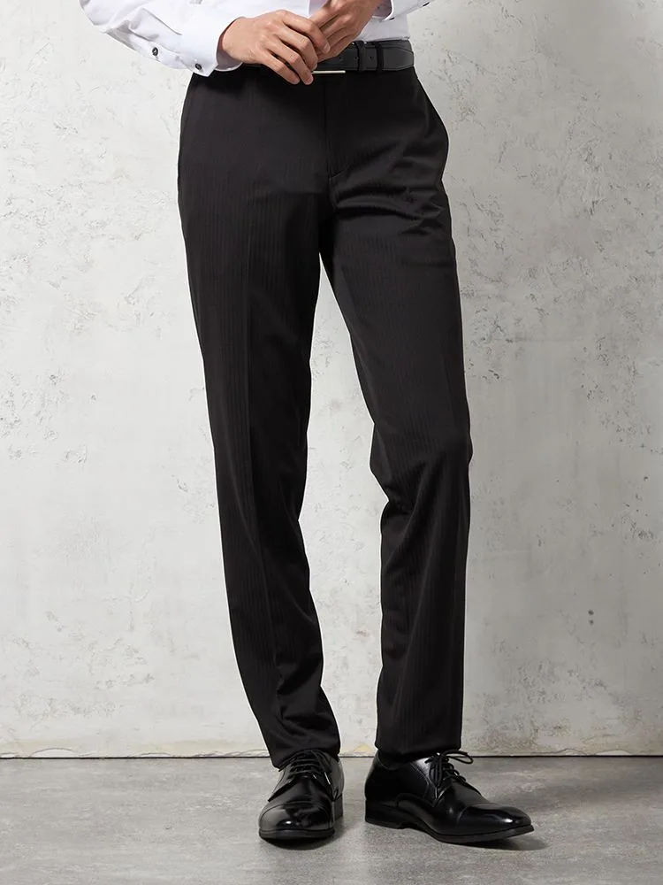 【i-Pants-アイパンツ-】バイオセンサー生地使用【スリムタイプ】接触冷感高通気ノータックシャドウストライプスラックスnero春夏【スリムデザイン】