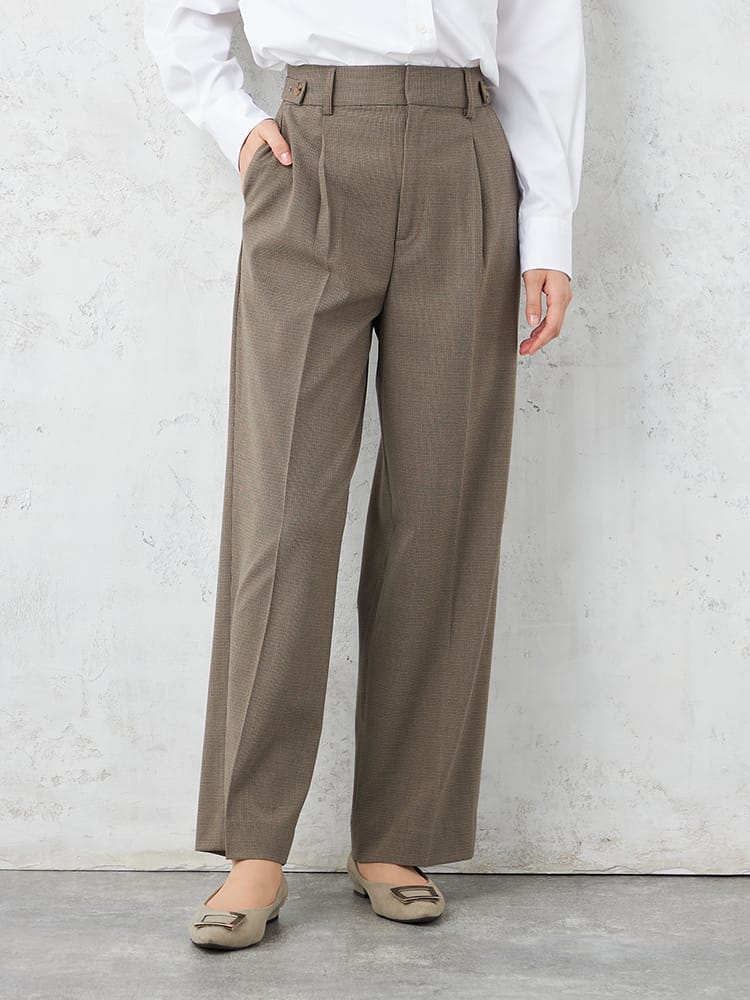 【WALKPLUS】T/Rトロサイドタブワイドパンツウォッシャブル通年【レディース】