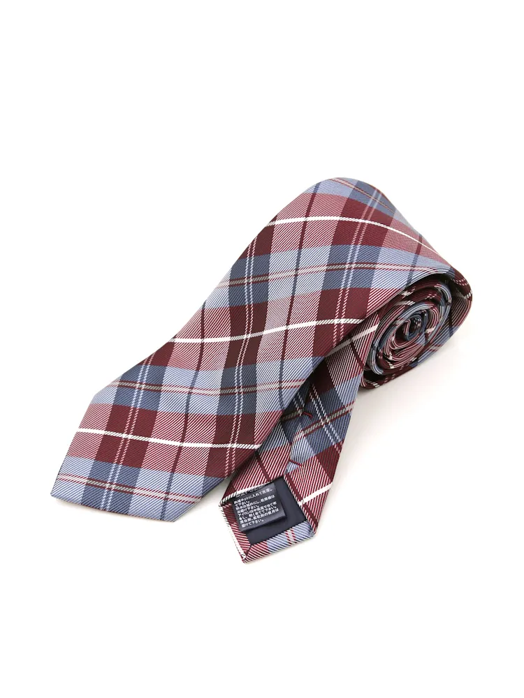 【ウォッシャブル】エコペットネクタイレギュラー再生繊維使用チェックハントレークラブ通年